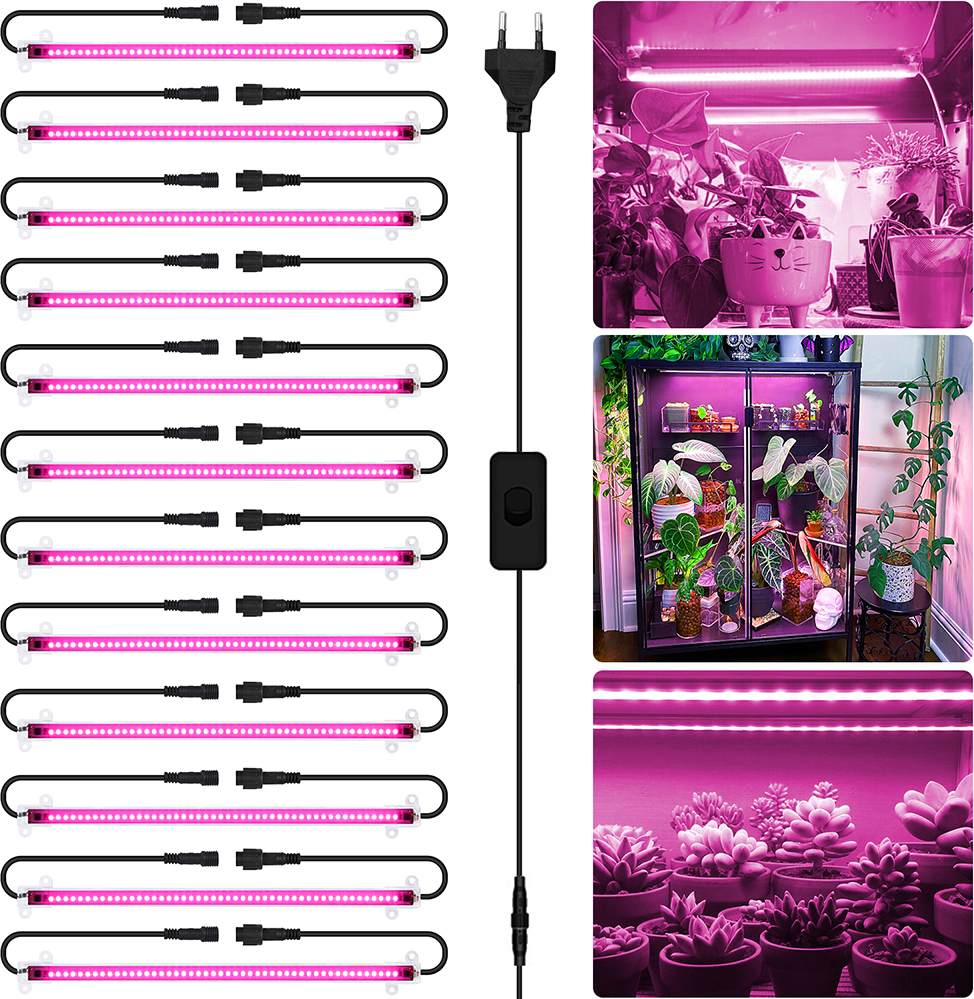 Lampada LED A 8 Pannelli Per Piante – Spettro Completo 1080 LED, Timer 3/9/12H, Dimmer 10 Livelli, Per Interni Ed Effetto Serra