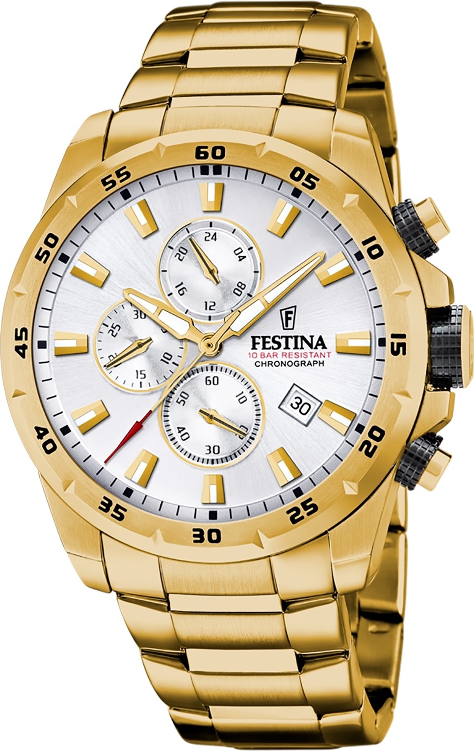 Pánske náramkové hodinky Festina z nehrdzavejúcej ocele zlaté športové D2UF20541/1