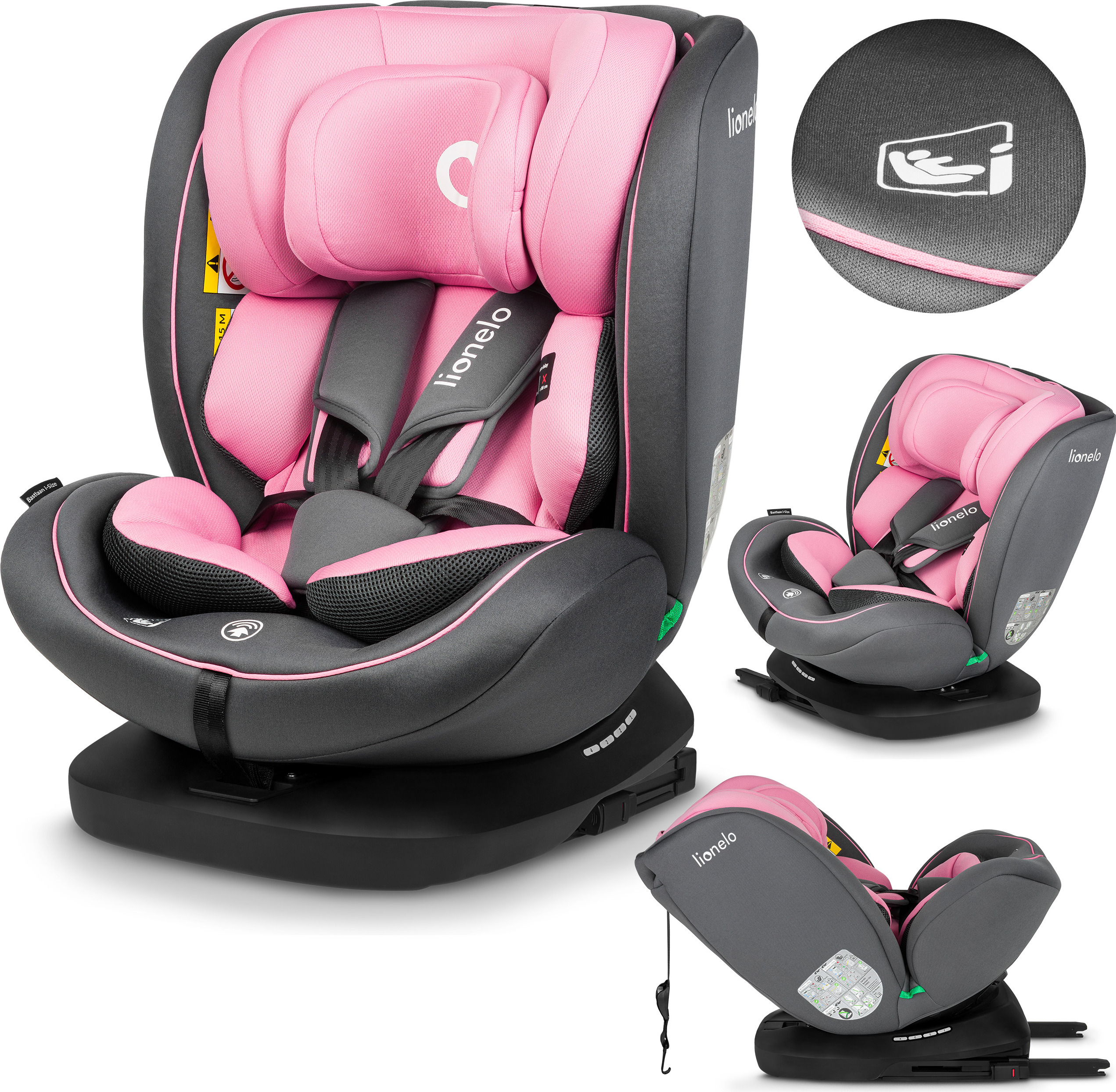 Lionelo s ISOFIXOM BASTIAAN I-size 2023 pink baby