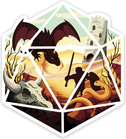 GlassStaff Dragon D20 Sticker, Vinyl, Sand, Glanz, Drinnen/Draußen, 88,9 mm, 1 Stück(e) GSST1DRNGD20