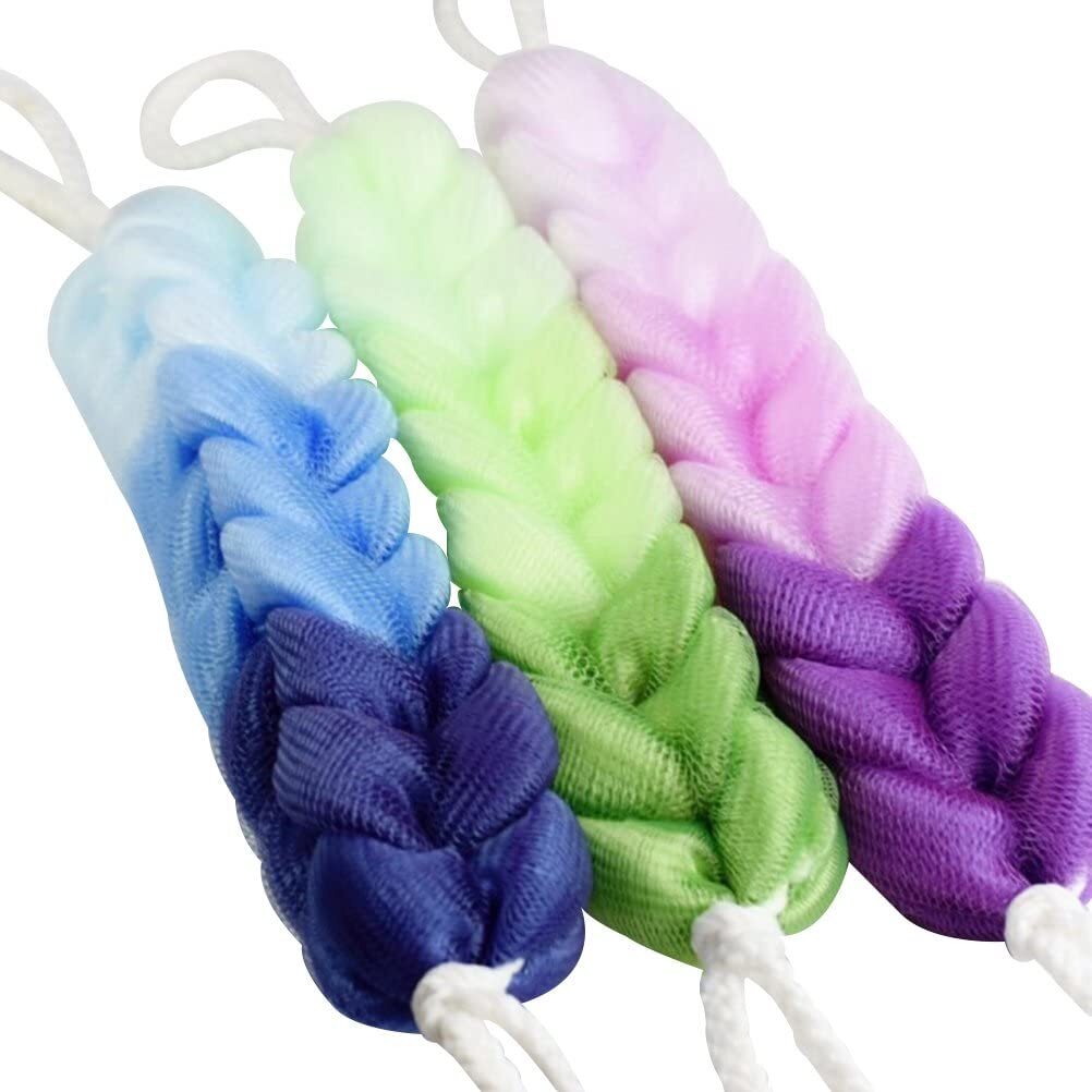 LuffaSchwamm Rückenschrubber Mit Holzgriff – 38,1 Cm Lang, Nylonnetz, Für Dusche & Peeling