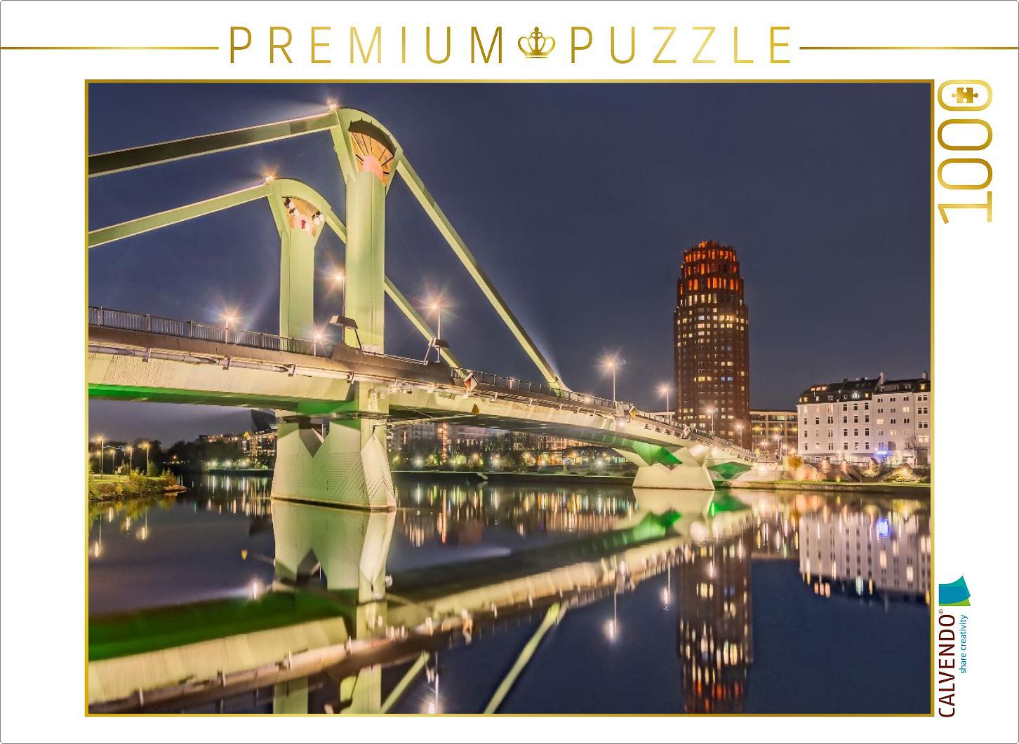 CALVENDO Puzzle Frankfurt - Flößerbrücke | 1000 Teile Lege-Größe 64x48cm Foto-Puzzle für glückliche Stunden
