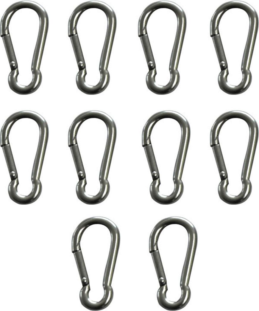 Motorgeräte Fischer GmbH Edelstahl V4A Schäkel, Spannschrauben, Karabinerhaken/ Karabinerhaken 4x40mm 10 Stück