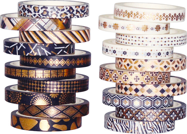 INF Washi-Tape-Set in Schwarz und Goldfolie - 20 Rollen 362591