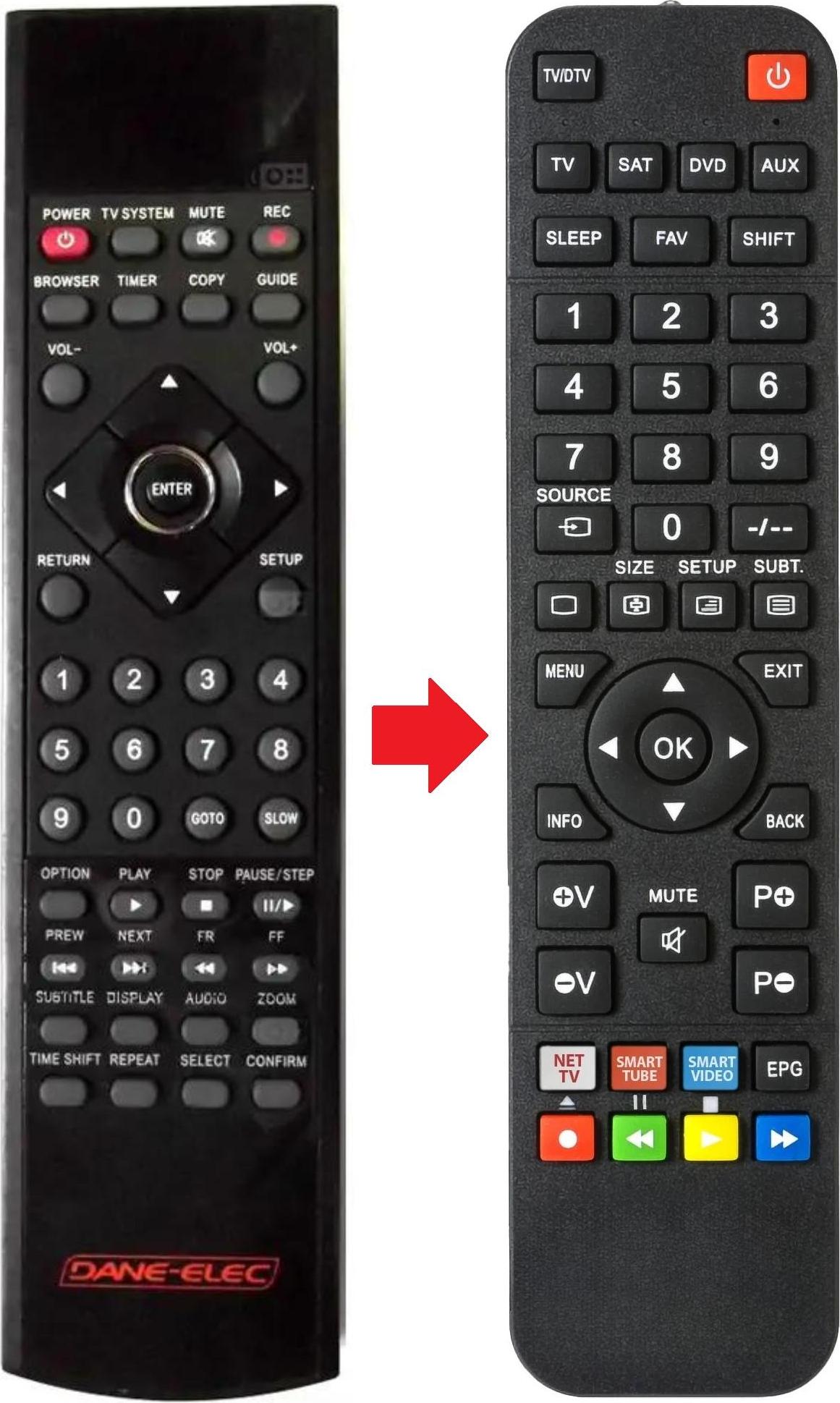 ARKAIA Fernbedienung passend für DANE ELEC SO-SPEAKY-PVR-1TB | SOSPEAKYPVR1TB