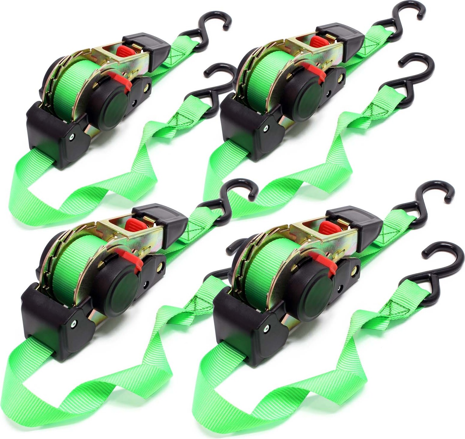 Wiltec Set 4x Automatik Zurrgurt 320 daN Zuglast 3,5m x