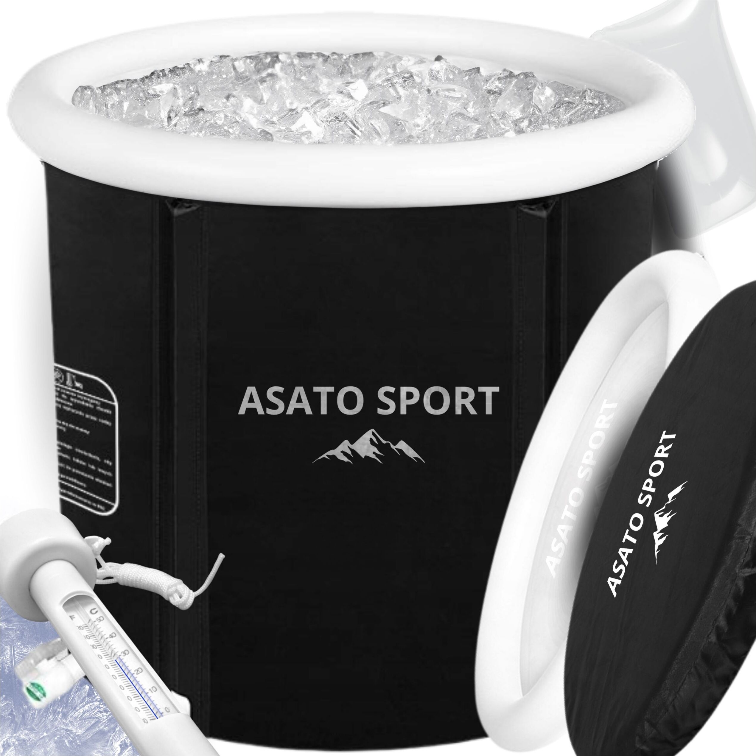 Asato Faltbare Eisbadewanne für Kaltbäder, XXL 80x70 cm Set Faltbadewanne, Eis – perfekte Tauchbadewanne für Kaltwasser, Kaltwasserbecken