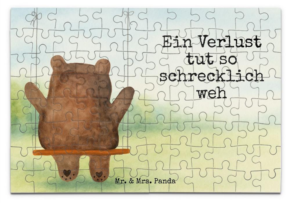 Mr. & Mrs. Panda Puzzle Bär Schaukel Design 96 Teile - Weiß - Geschenk, 300, Verlust Trauer Trauergeschenk Traurig Trösten Trost Liebeskummer Liebe Verliebt, 2000, Teddy PD-1965787-STANDARD