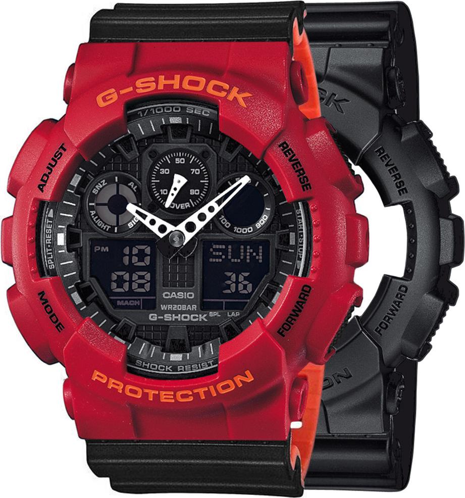 Zegarek Casio G-Shock SET GA-100-1A1ER + BEZEL 10441433 + PASEK 10577142 20BAR