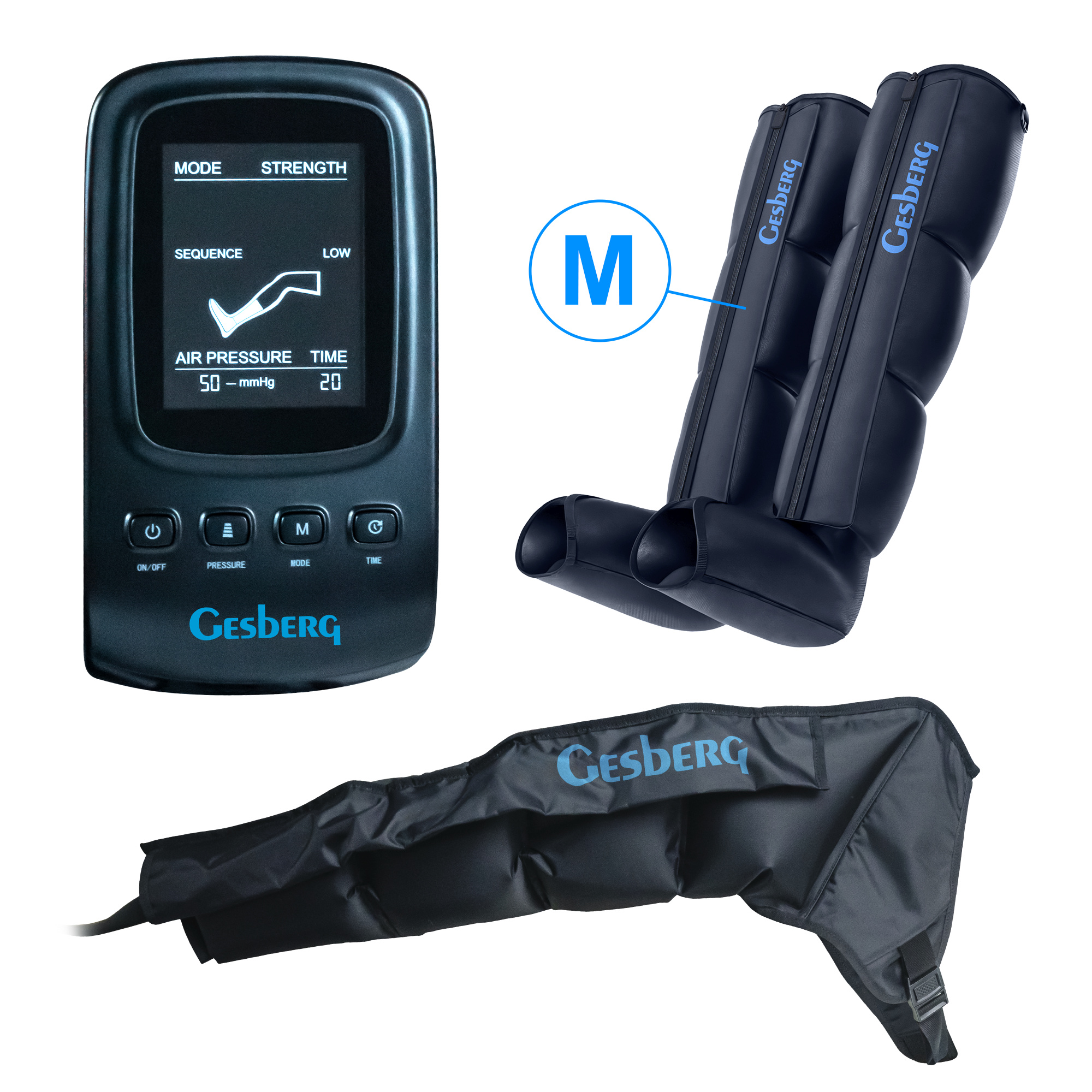 SET Massager GESBERG Presso Health (Manschetten für Beine M) + Manschette für die Arme