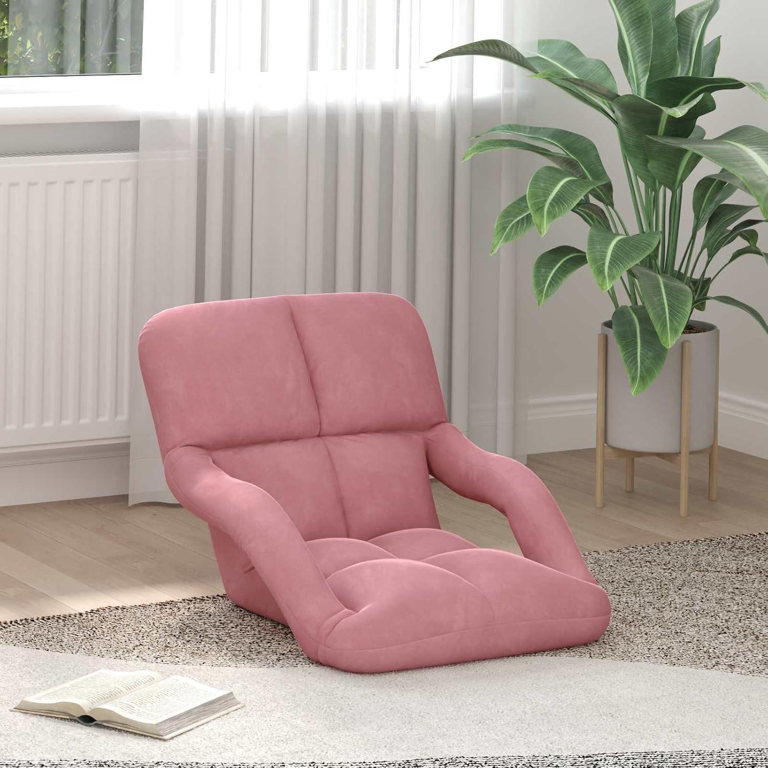 Markenlos Rosa Bodenstuhl aus Samt, 58 x 62 x 58 cm, Möbel, Stühle, Bodenstühle, 8 kg 2026
