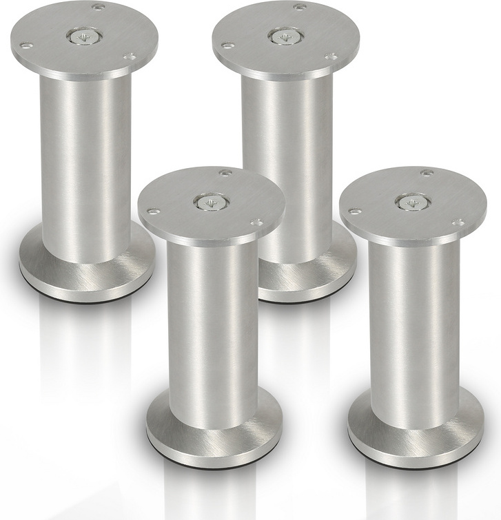 SWANEW 4er Set Möbelfüße Tischbeine Sockelfuß Tischfuß Möbel AluminiumHöhe:180 mm; Durchmesser: 40 mm; Höhenverstellung: + 15 mm RL-HG7048-4-UAb