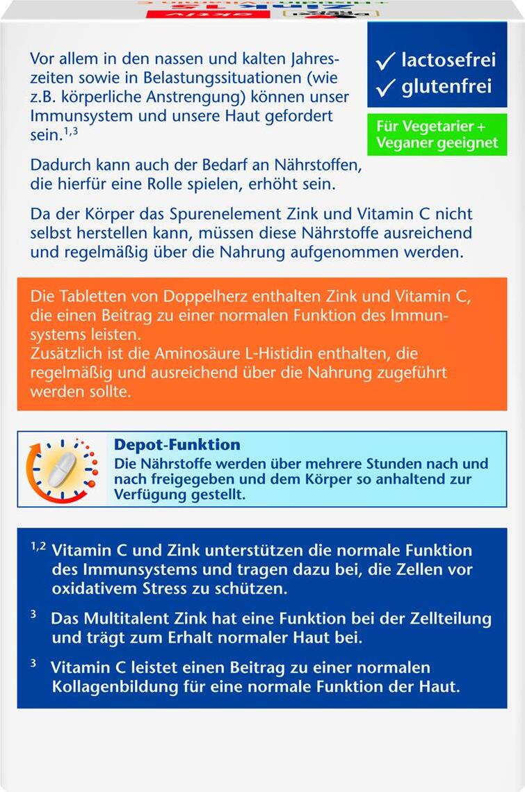 EDE Doppelherz Zink 15 mg+Histidin+Vit.C Depot aktiv 30 St 37200