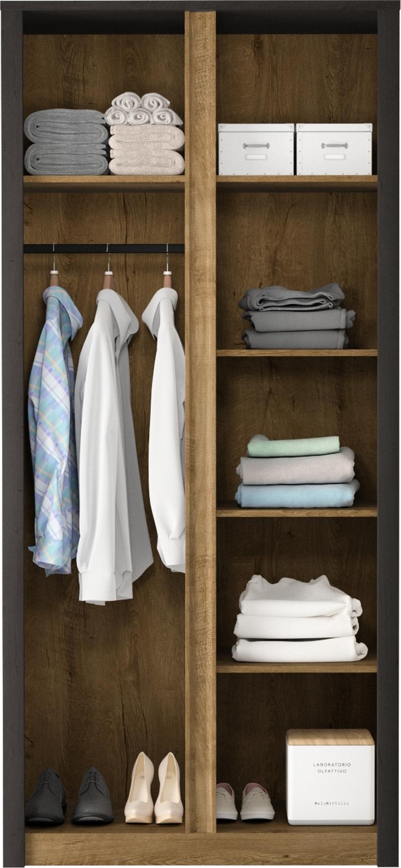 AEA Stoffschrank Kleiderschrank aus Stoff Garderobe Schrank Kleiderstange