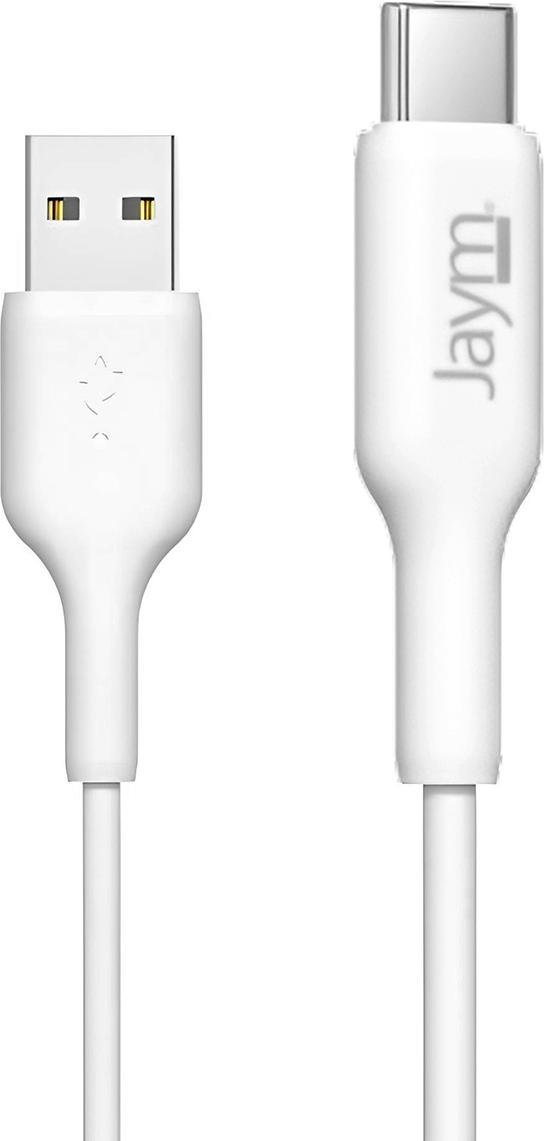 Jaym, USB-zu-Type-C 2,4A 2M Lade- und Datensynchronisationskabel, Weiß JMCABLE004