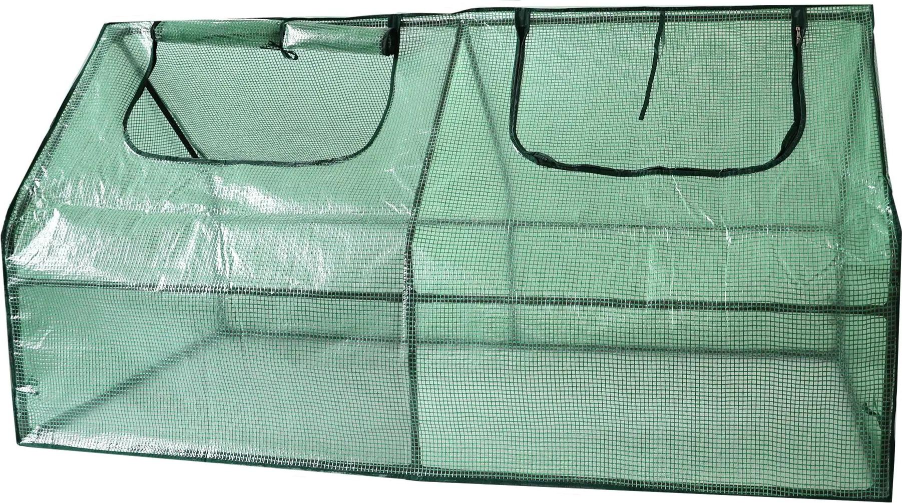 Nativ Foliengewächshaus mit 2 Zugriffsfenstern, Tomatenhaus 180 x 90 cm, 90 cm hoch NA177