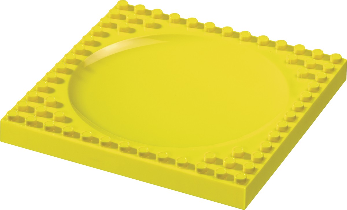 Placematix Kinder Teller Kinderbausteine Kindergeschirr Flach Gelb PM104001A
