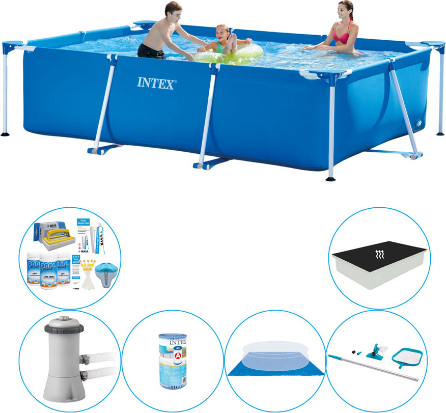 Rámový bazén Intex Rechteckig 300x200x75 cm - kombinovaný bazén