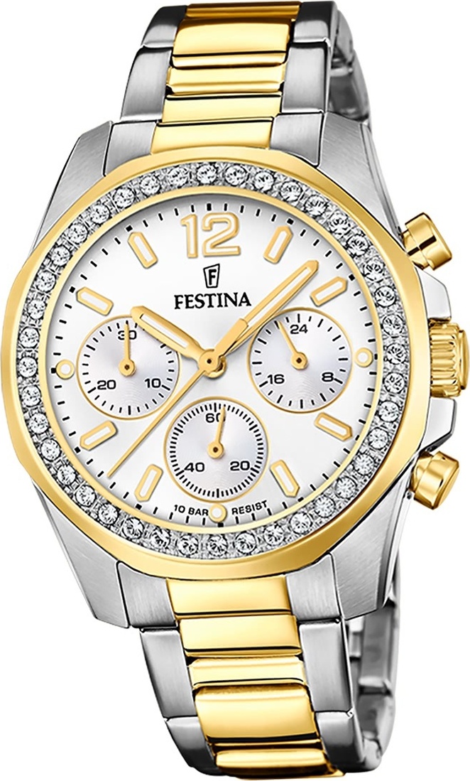 Dámske hodinky Festina z nehrdzavejúcej ocele strieborné zlato Festina Boyfriend náramkové hodinky D2UF20607/1