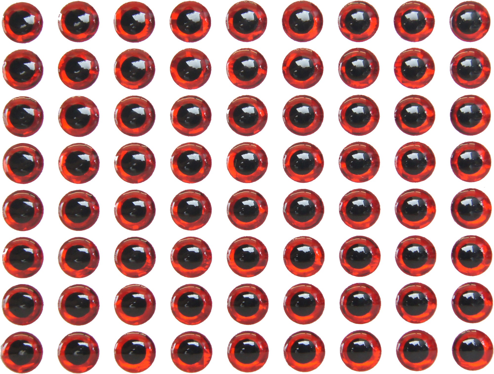 BEHR 3D Klebeaugen Fischaugen rot - Augen für Wobbler, Größe/Packungsinhalt:8mm / 72 Klebeaugen 6713209