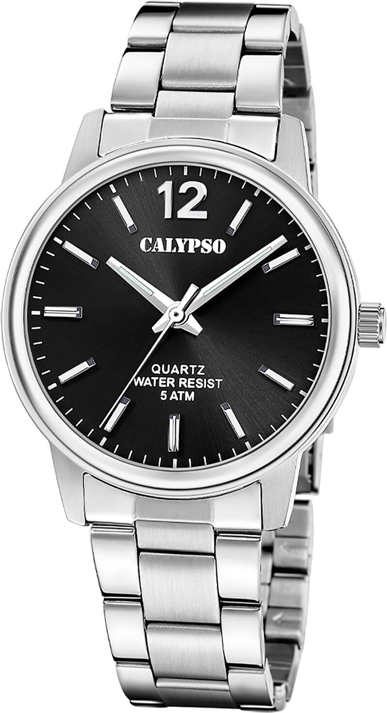 Calypso K5864/6 Pánske Quartz hodinky oceľ/čierna