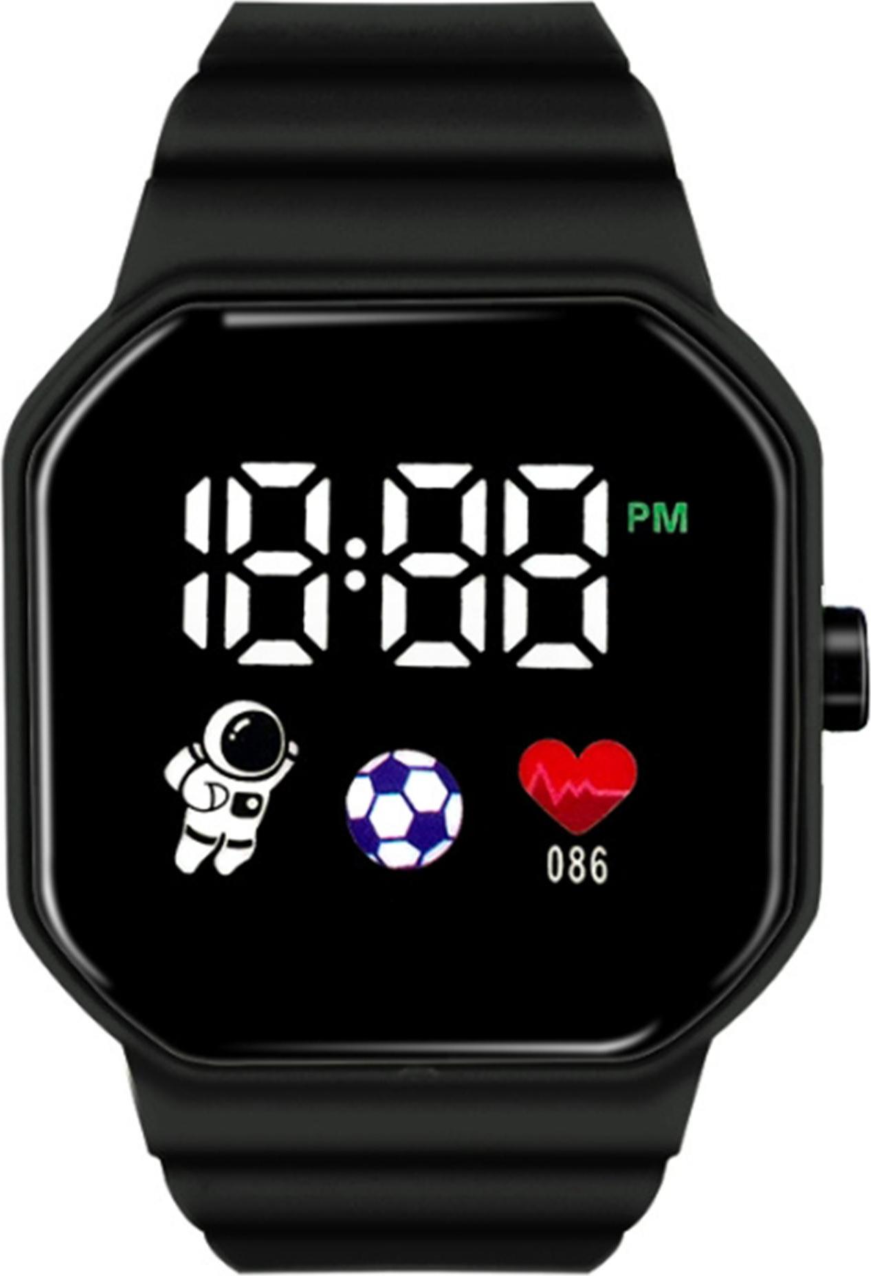 KINSI Elektronische LED-Uhr, Silikonarmband, elektronische Sportuhr