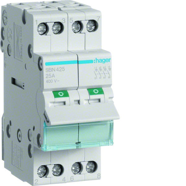 HAGER Ausschalter 25A 4 Schließer 400V AC 2PLE SBN425