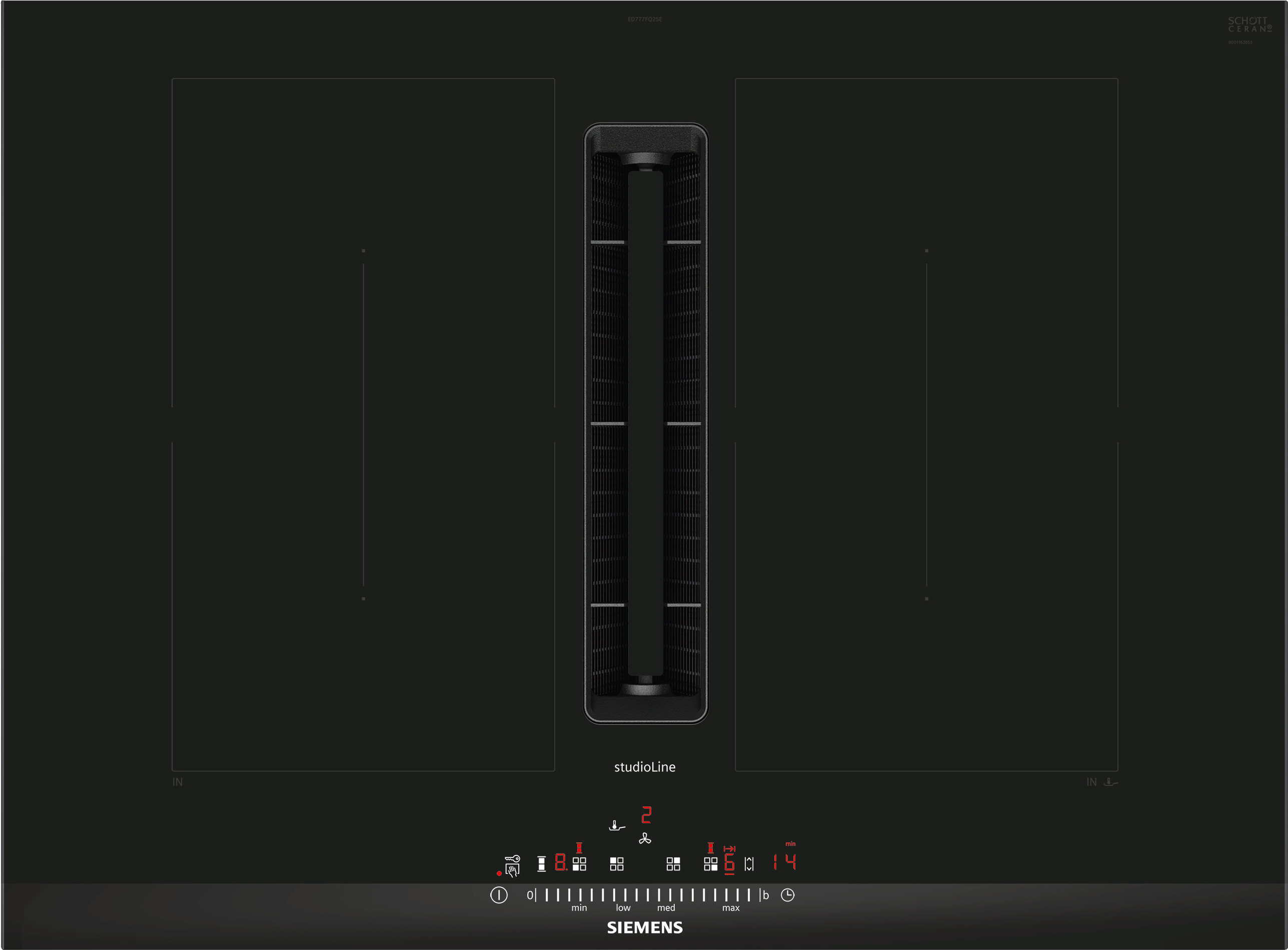 iQ500, Varná doska s odsávačom pár (indukčná), 70 cm, S rámom na povrchovú montáž, ED777FQ25E