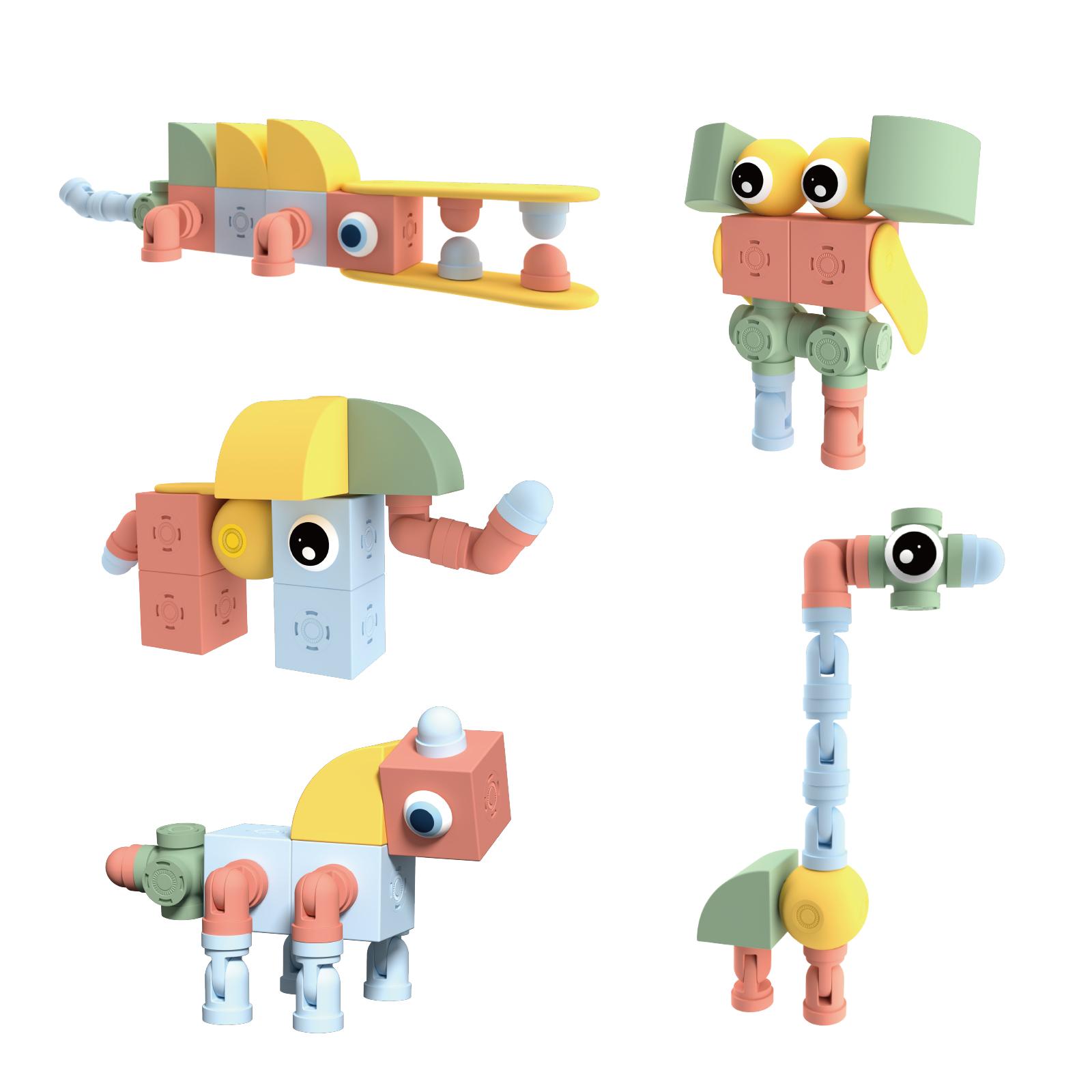 Gotagee Magfun Magnetbausteine–46teilige Magnetbausteine für Kinder, 3D-Tiere und Stadtfahrzeuge, Lernspielzeug, kreatives und sicheres ABS, 3 Jahren MAG-2015-CTR