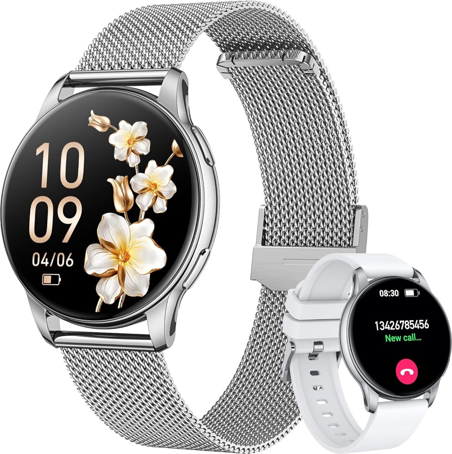 s funkciou telefónu :inteligentné hodinky s HD obrazovkou a monitorom srdcového tepu monitor spánku počítadlo kalórií športové hodinky IP67 vodotesný fitness tracker