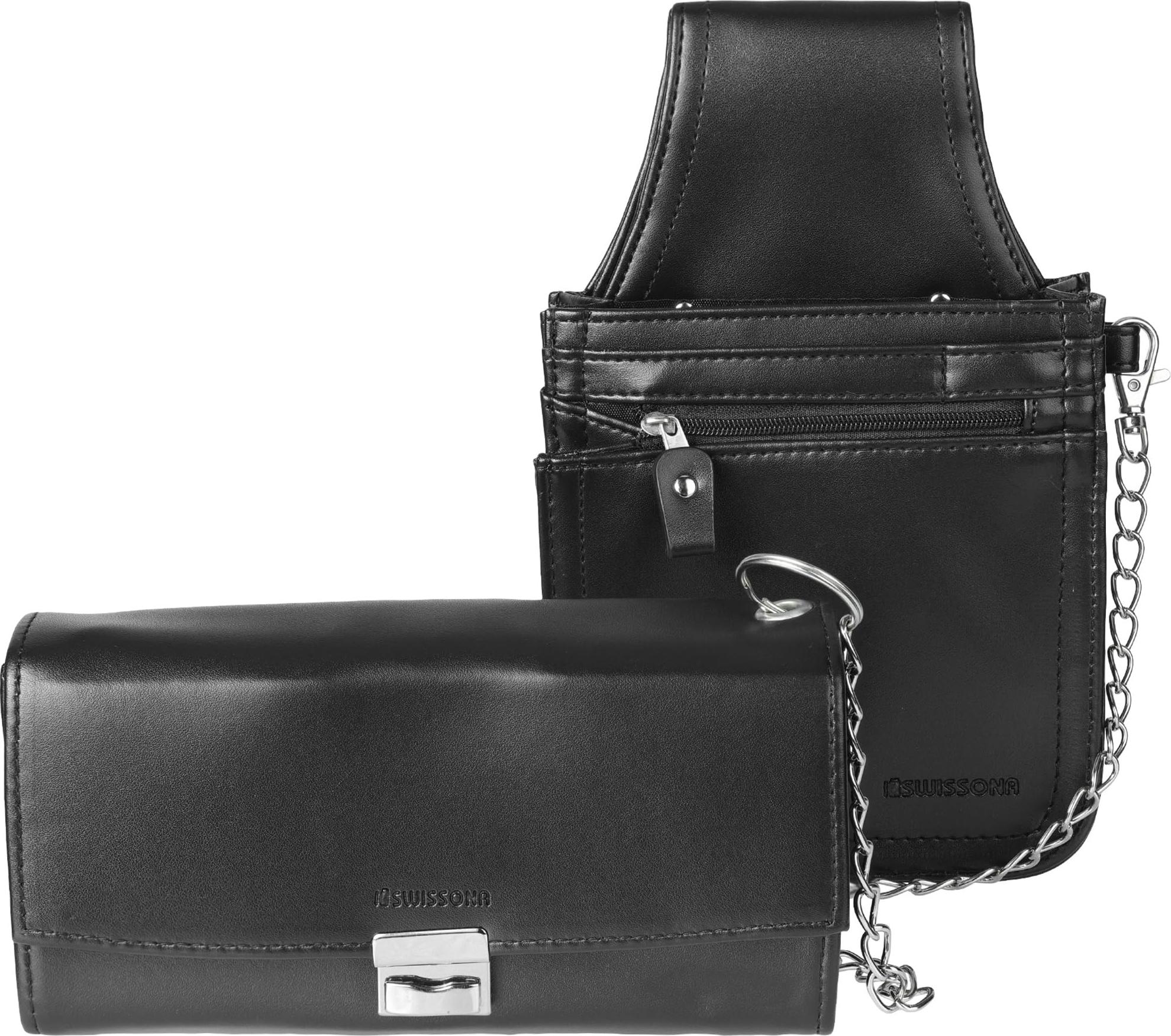 SWISSONA Kellner Geldbörse - Kellnertasche aus Kunst Leder mit Kellnerportemonnaie - Kellner Geldbeutel Kellnerbörse Tasche - Bedienungsgeldbeutel - SC-445