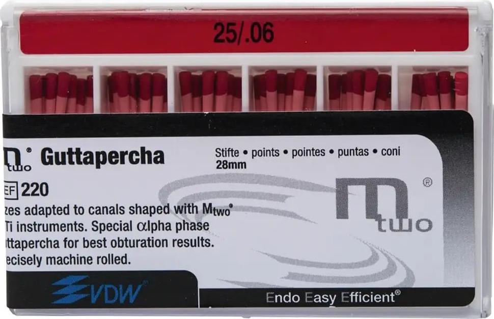 VDW Mtwo® Guttapercha - Packung 60 Stück Taper.06, ISO 025 V040220628025