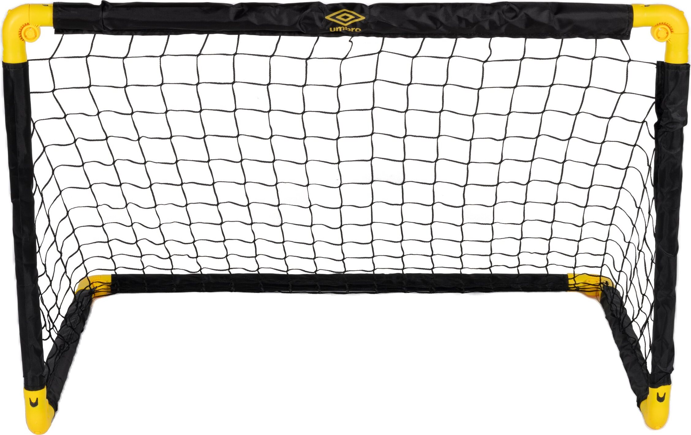 Umbro Fußballtor - Fussballtor 90 x 59 x 61 cm - Faltbares fußball Tor - Fussballtore für Garten Kinder und Erwachsene - Fussball Trainingszubehör für Innen und Außen - Kunststoff - Schwarz/Gelb