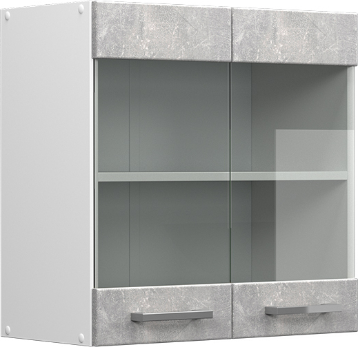 Vicco Küchenglasschrank R-Line, 60 cm, Beton/Weiß 1-ñ¶-29086
