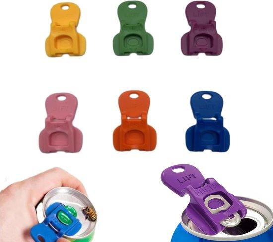 OEM 6er Handgeführter Bliköffner - Getränkedämpfer - Vollständiger Deckel Bliköffner - Handbetätigter Limonadenöffner Kunststoff Getränkedämpfer - Schutz - Farbiger Blik Ring Pull Deckel - Limonadenflasche - Bliköffner Werkzeug 2026