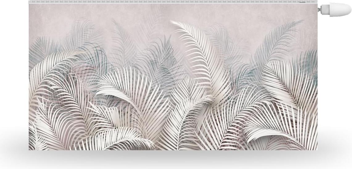 HUBDECO Magnetický kryt na radiátor 140x60cm Magnetický kryt na radiátor s motívom palmových listov Vodotesný, zvýšená odolnosť proti oderu, kryt na radiátor