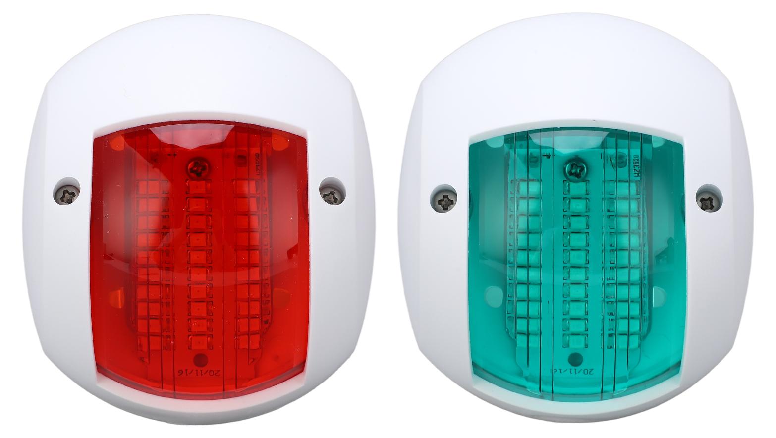 Gistuch 2 Stück Marine Boot Yacht Signallicht LED Navigationsbogenlampe Rot Grün Schiffsplatine für Segeln DC 12V-24V 3WWeiß