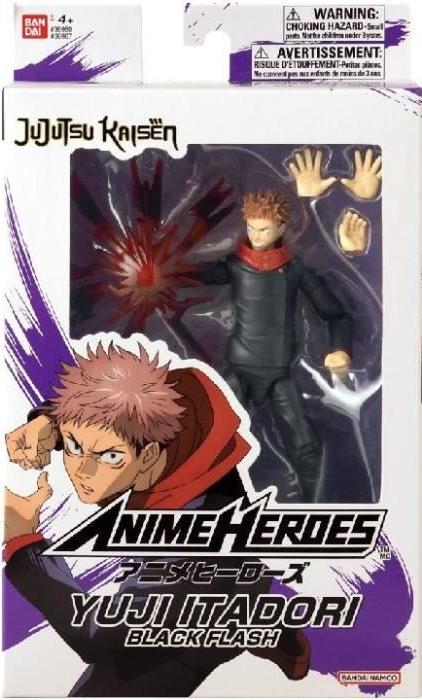 Anime Heroes Jujutsu Kaisen Itadori Yuji Black Flash Actionfigur, 17 cm, Bandai, Bewegliche Figur mit 16 Artikulationspunkten BAN3296580369874