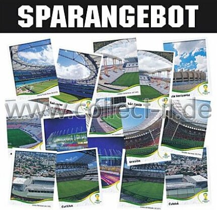 Panini WM 2014 - ALLE 24 Stadion-Sticker (Sticker 008-031)