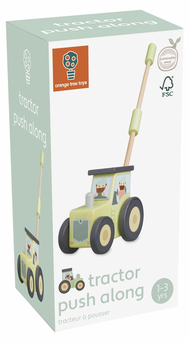 Traktor zum Schieben, Orange Tree Toys