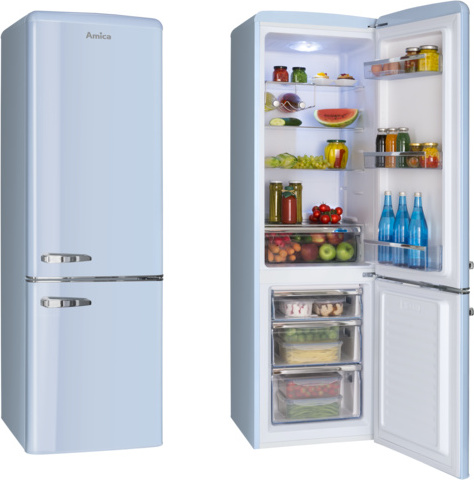 Amica KGCR 387100 L, 244 L, N-ST, 43 dB, 3 kg/24h, E, Modrá