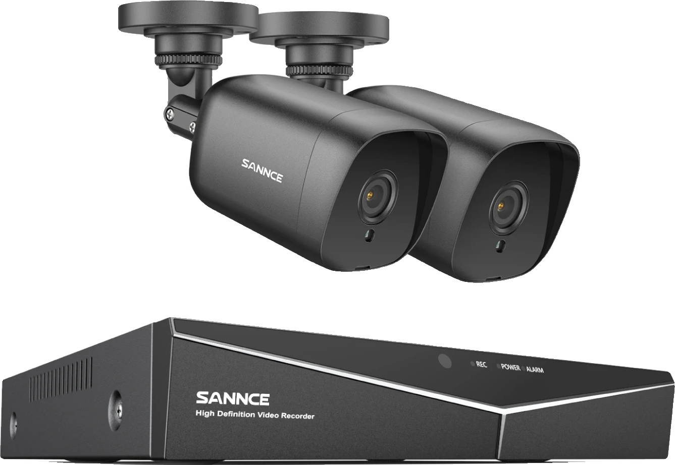 SANNCE set sledovacej kamery, rozlíšenie 1080P, nočné videnie do 30 m, s 2PCS kamerou, 4T