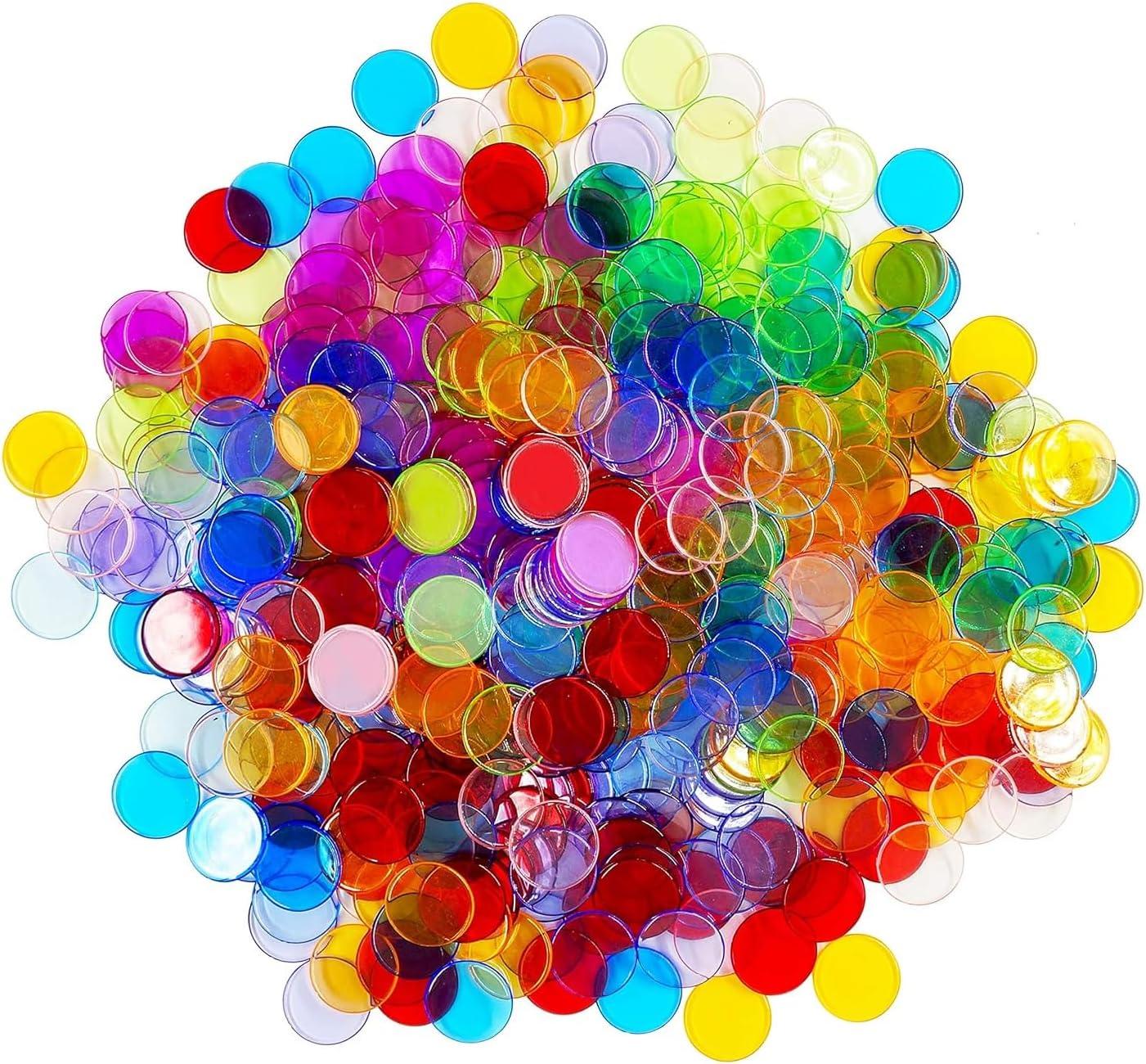 Markenlos Bingo Chips Mega Pack - Hohe Qualität und Langlebig - Multifunktionales Spielwerkzeug mit 500 Stück und 11 Farben Produktmerkmale