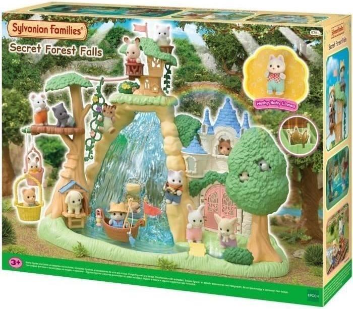 Sylvanian Families La cascade de la foret secrete, Abenteuerspielset, Mit Aufzug, Seilrutsche, Versteckte Schatztruhe SYL5054131057612
