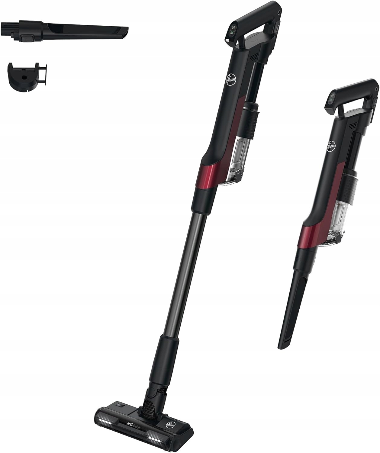 Hoover HF201H 011, Tyčový vysávač, Bezvreckové, Purpurová, 1 L, Suchý, EPA