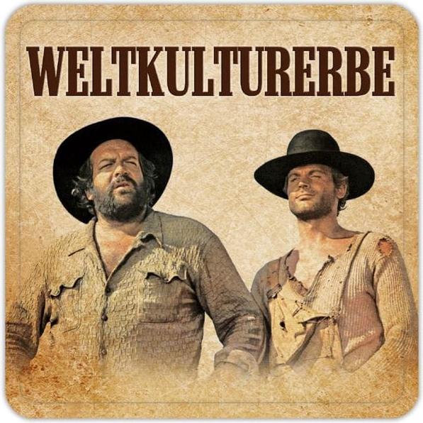 Blechwaren Fabrik Braunschweig Gmbh Bud Spencer & Terence Hill Bierdeckel aus Blech Weltkulturerbe 10 x 10 cm 10057