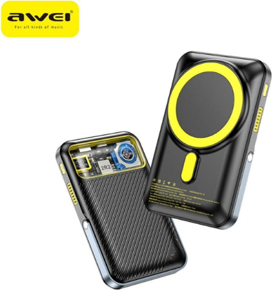 Powerbank Awei Pa-10 10000Mah Magsafe Induktiv Schwarz