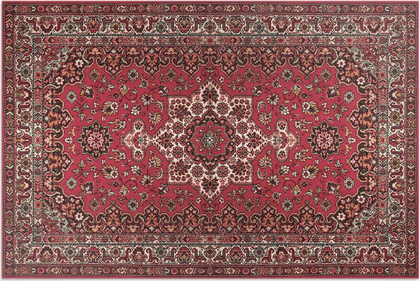 tulup Alter floraler roter Teppich Rot – Vinylteppich – 60x90 cm – Outdoor Teppich – Terrasse – Wetterfest – Modern 010260370010000033257