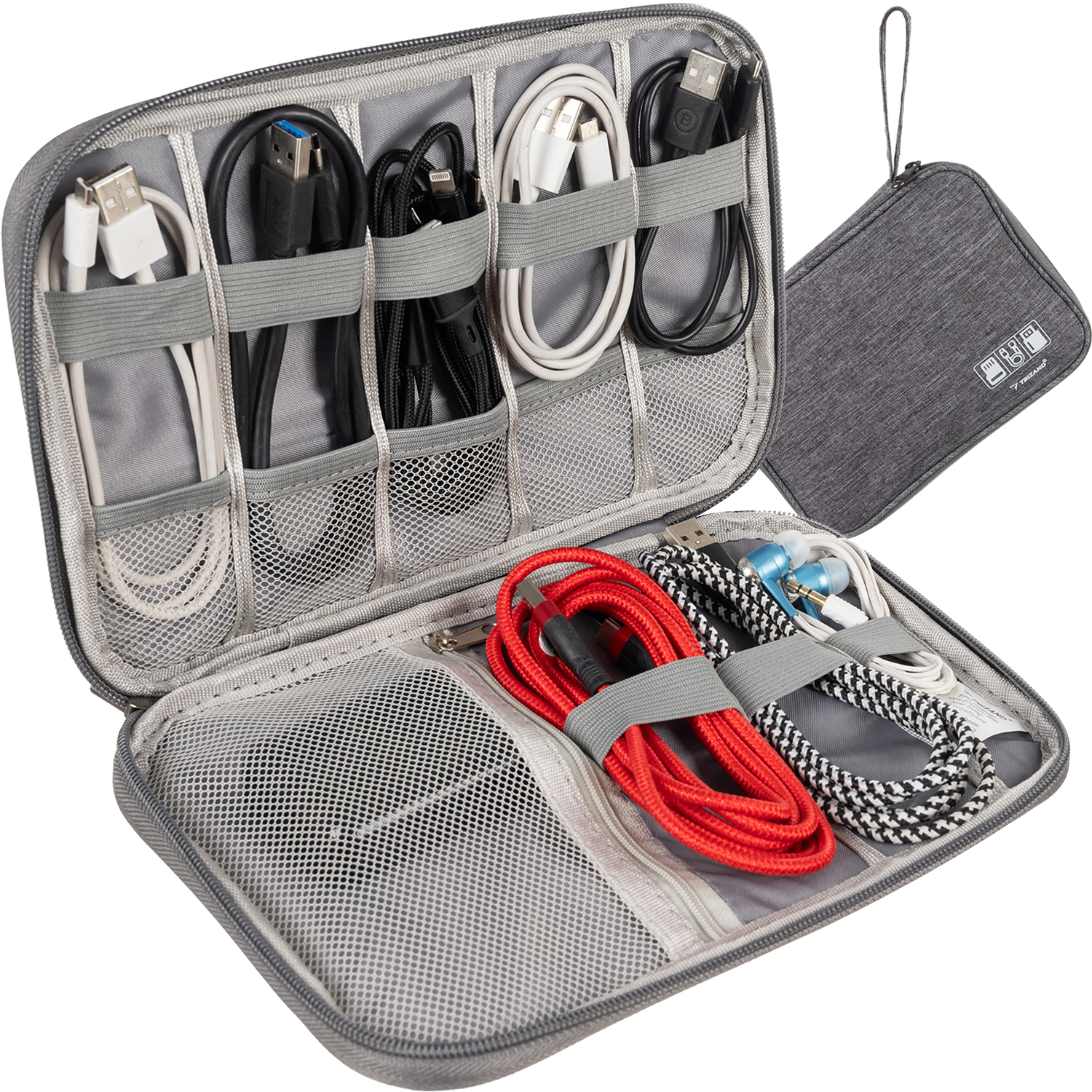 Kabeltasche Organizer Trizand Aufbewahrung von Kabel Zubehör Powerbank USB Stick 23834 AM17644