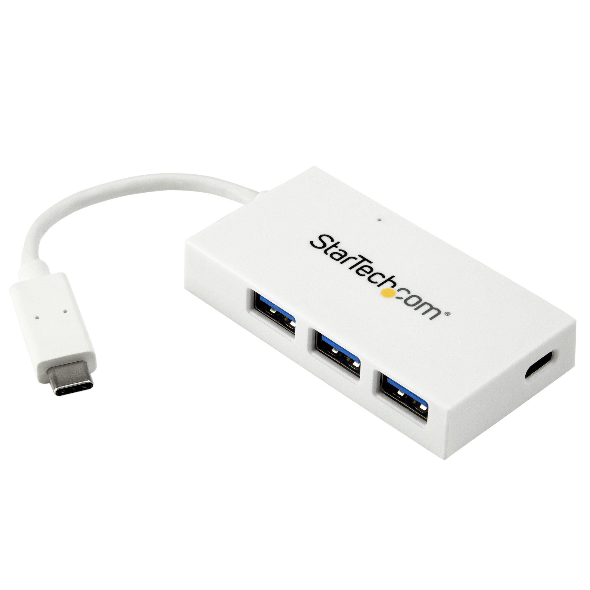 STARTECH.COM 4portový USB-C rozbočovač - USB C a 3x USB-A - USB 3.0 rozbočovač - biely - 4portový USB rozbočovač - USB port